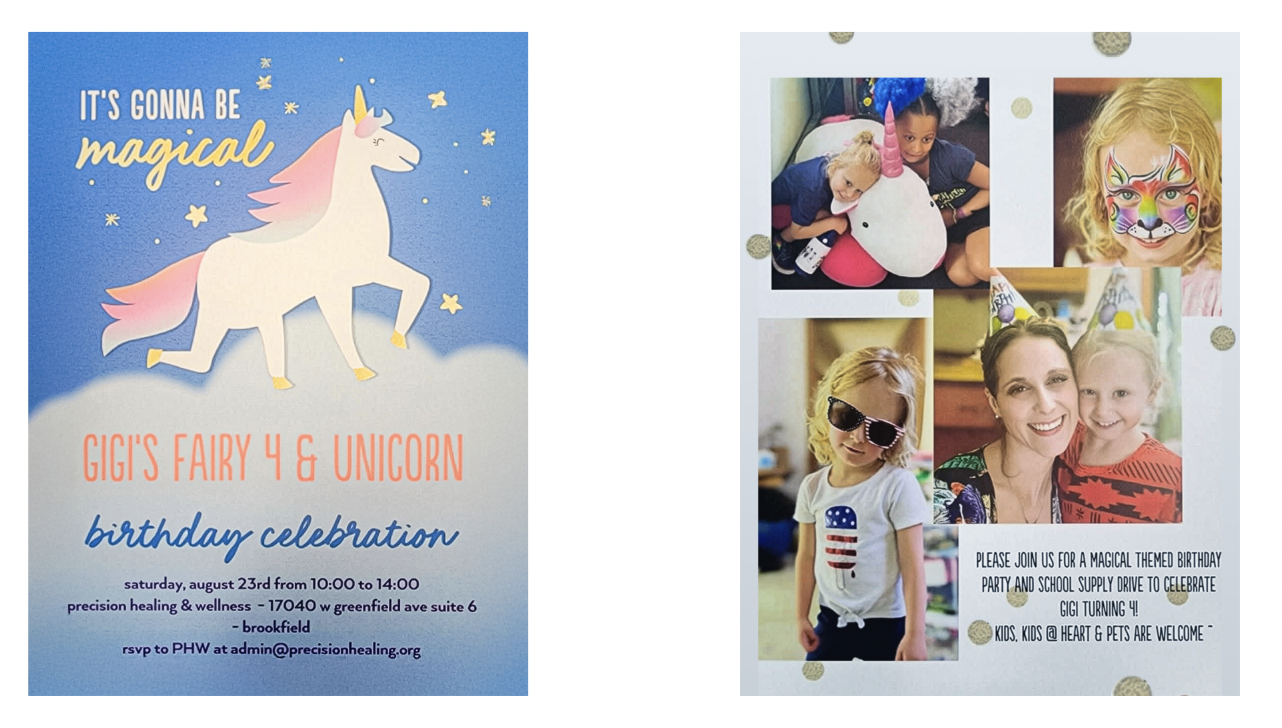 Gigi’s Fairy 4 & Unicorn Birthday Bash! & Back 2 School Backpack Drive
