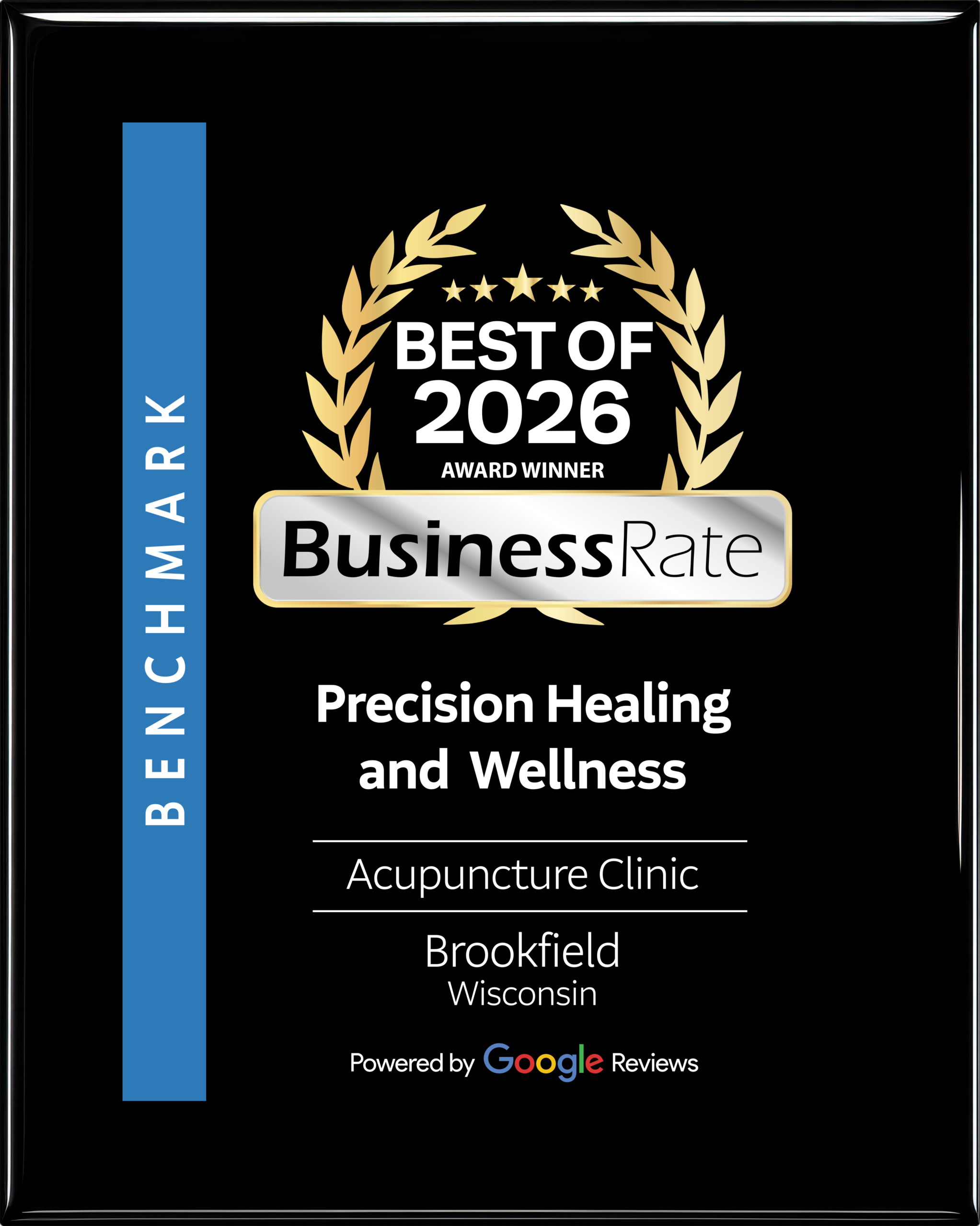 Precision_Award_March 2026 Google Reviews Awards for Best Business Rate at Precision Healing & Wellness