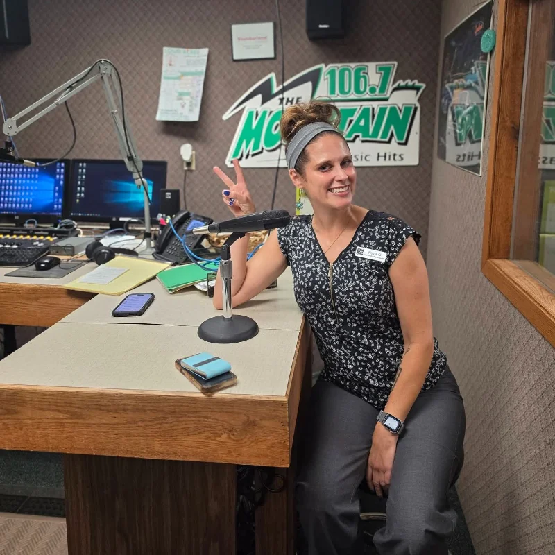 Novia at the radio station photograph